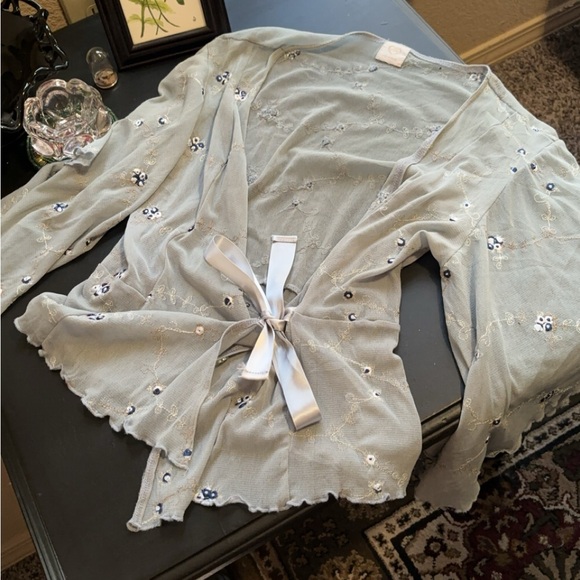 XOXO Jeans Wrap Embroidered Top - Picture 2 of 4